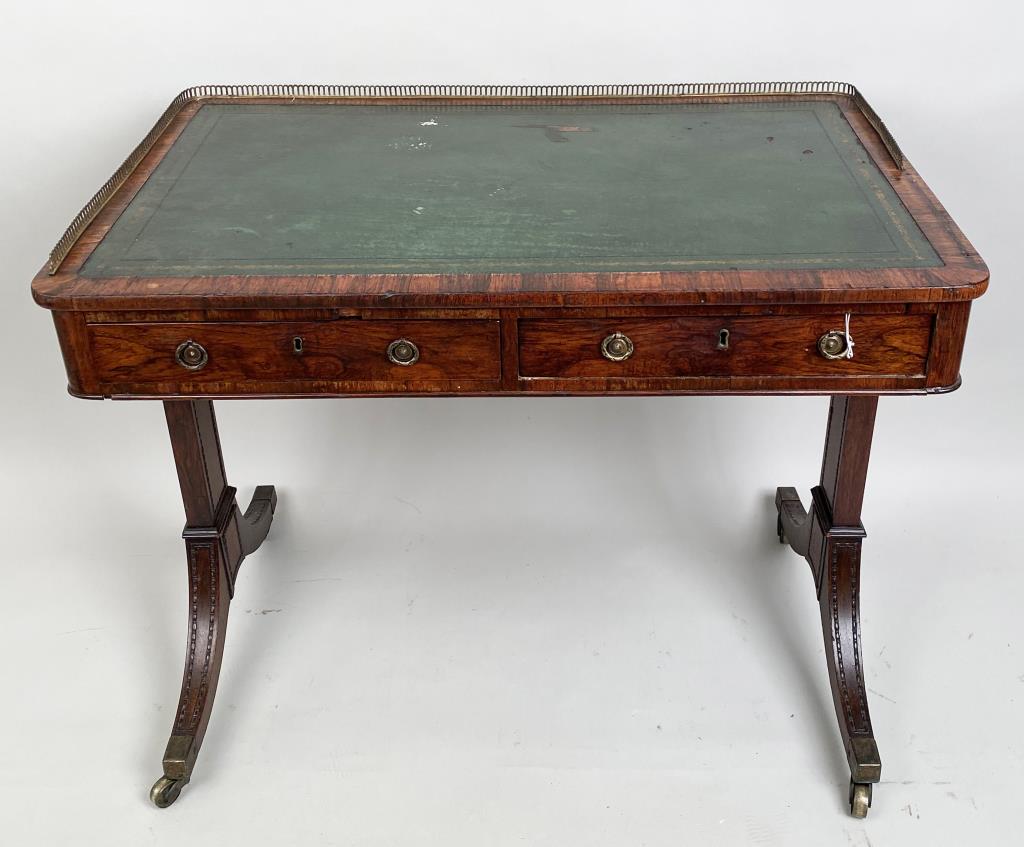 Regency Carved Mahogany Leather Top Ladies' Desk (1 of 6)