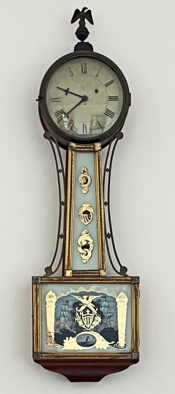 American Federal Gilt Mahogany Banjo Clock (1 of 5)