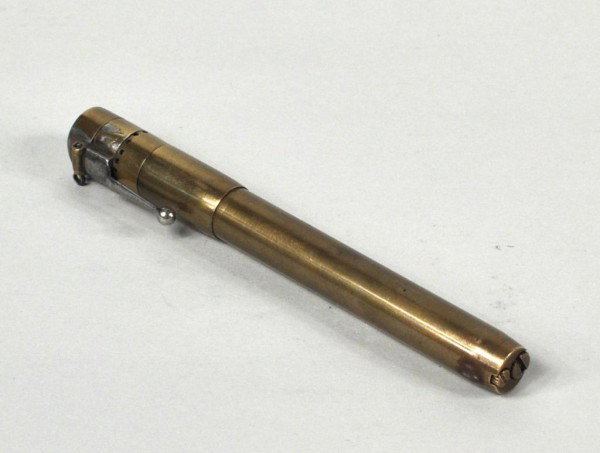 Vintage Brass "Pen" Lighter: Vintage brass pen form lighter. 5 3/4" long.