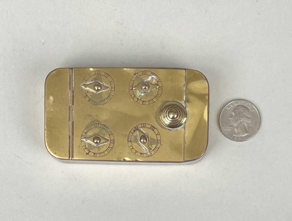 Unique Antique Brass Snuffbox, Combination Lock (1 of 8)