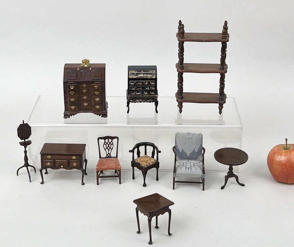 Collection Ten Miniature Antique Furniture Items