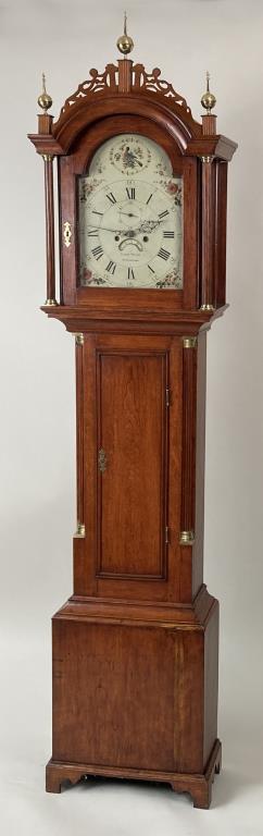 Federal Inlaid Birch Tall Clock, David Wood (1 of 7)