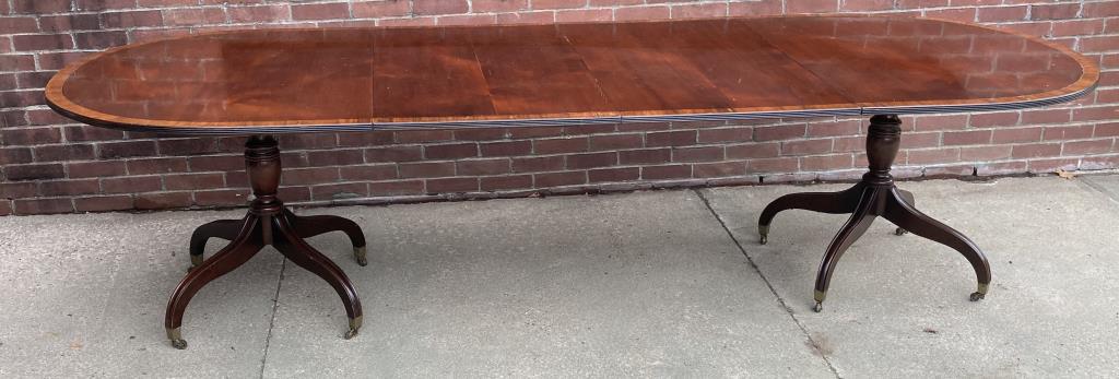 Sheraton Style Inlaid Mahogany Dining Table (1 of 9)