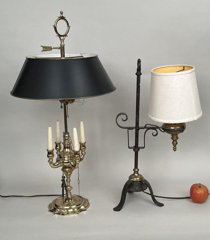 Estate Group Two Antique Fluid Table Lamps (1 of 4)