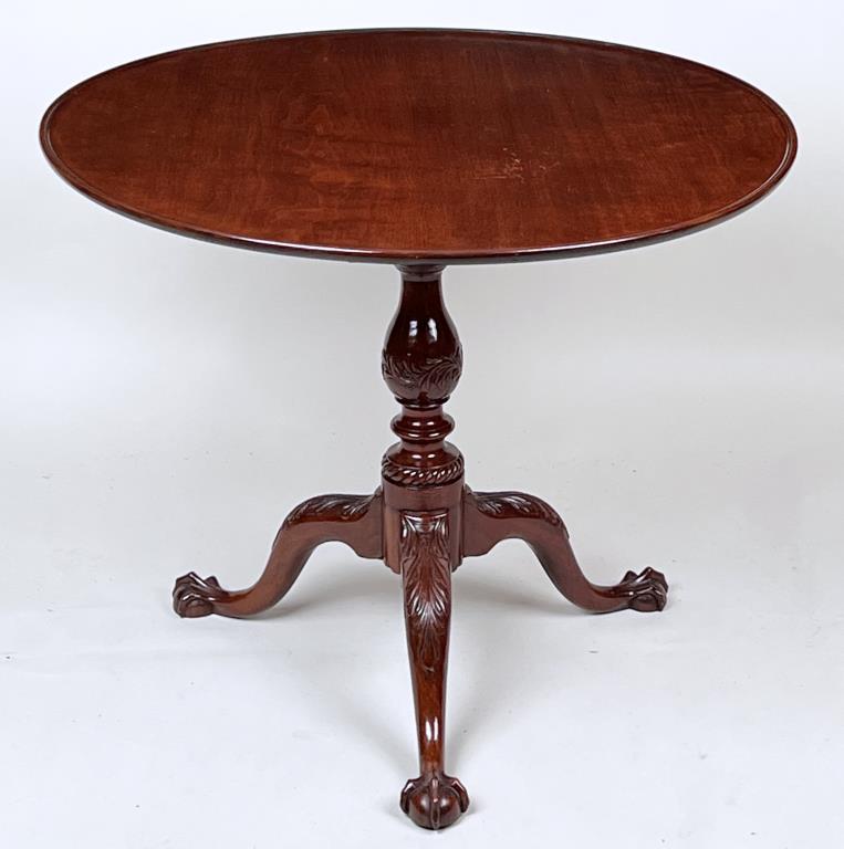 PA Chippendale Carved Walnut Bird Cage Tea Table (1 of 8)