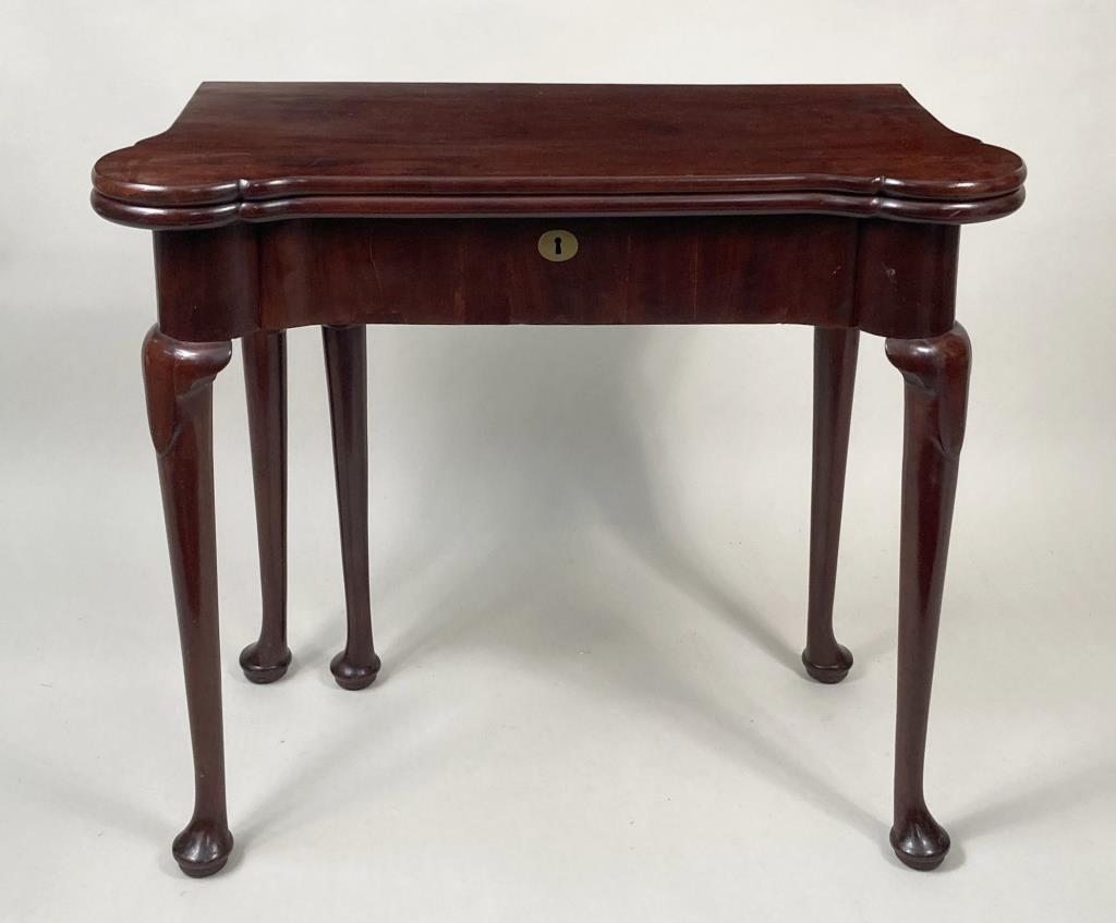 George II Mahogany Game Table, Inlaid Double Top (1 of 14)