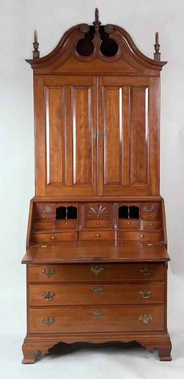 CT Chippendale Carved Cherrywood Secretary-Desk (1 of 20)