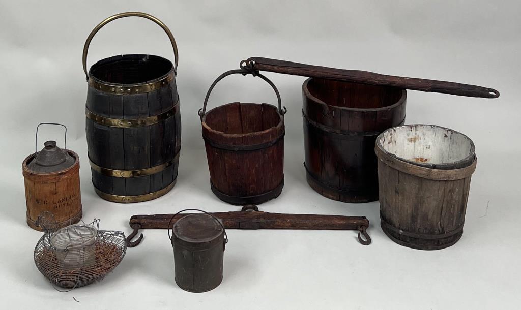 Estate Group Antique Country Buckets/Related Wares (1 of 4)