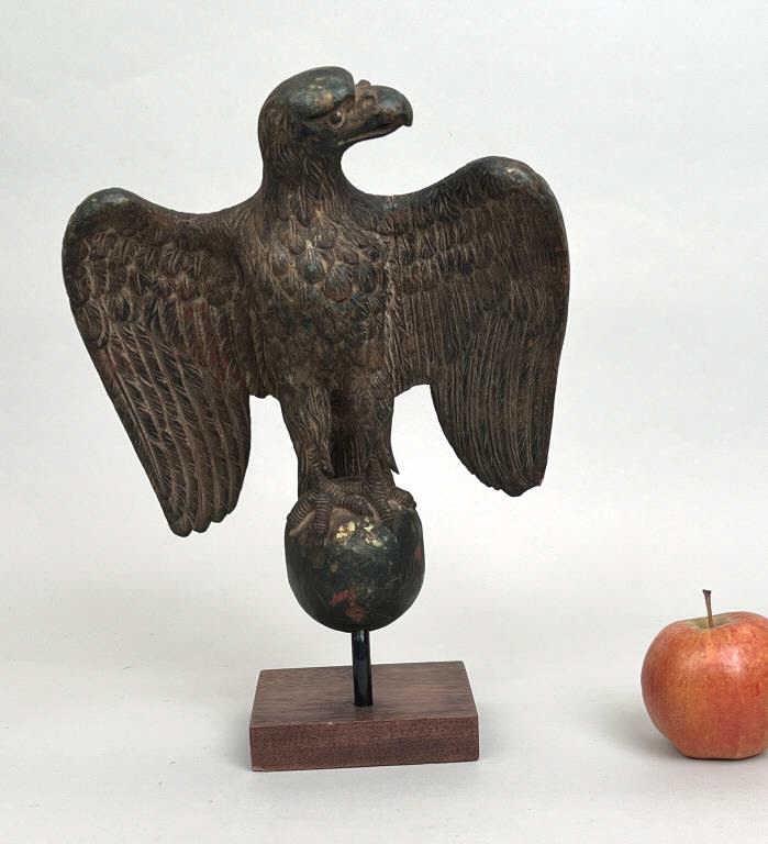 Folk Art Carved & Painted Wooden Eagle/Stand (1 of 9)