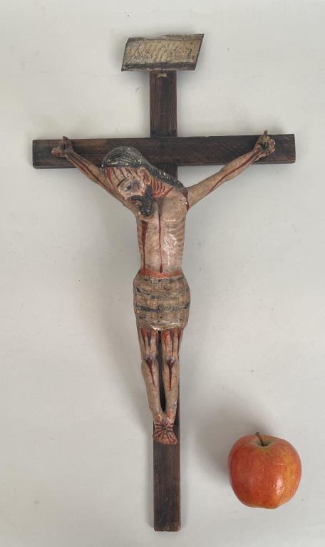 Carved/Painted Mexican Santos Crucifixion Figure (1 of 8)