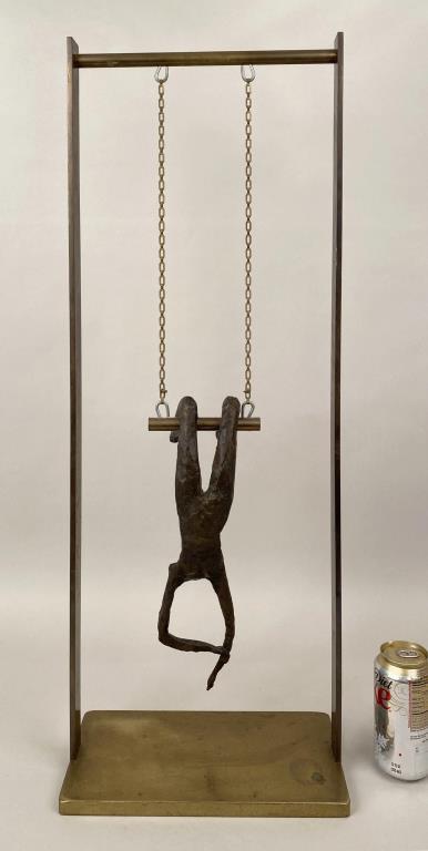 David, Bronze Sculpture "Figure On A Swing" (1 of 6)