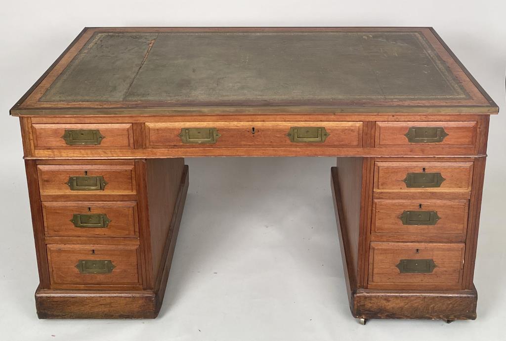 Antique Brass Mounted Mahogany Campaign Desk (1 of 8)