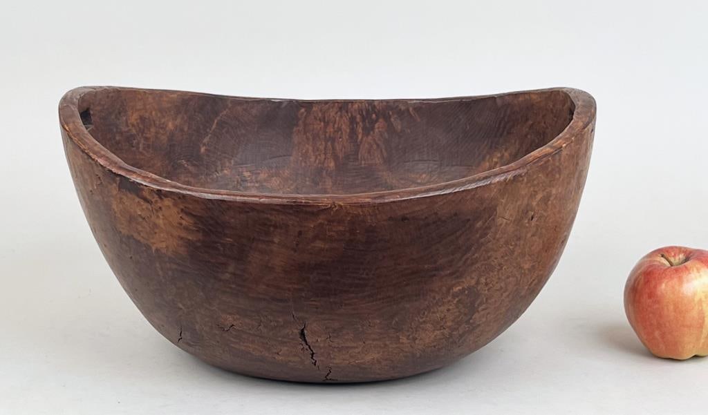 Large Antique Burl Maple Bowl (1 of 5)
