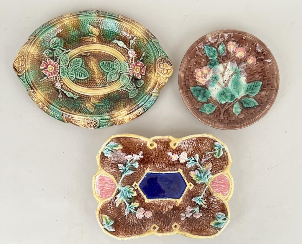Three Majolica Porcelain Plates (1 of 5)