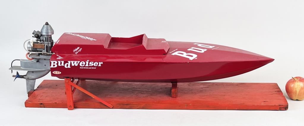 Budweiser Outboard Racing Boat Model (1 of 10)