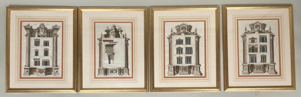 Four Italian 18th C. Hand Colored Engravings (1 of 3)