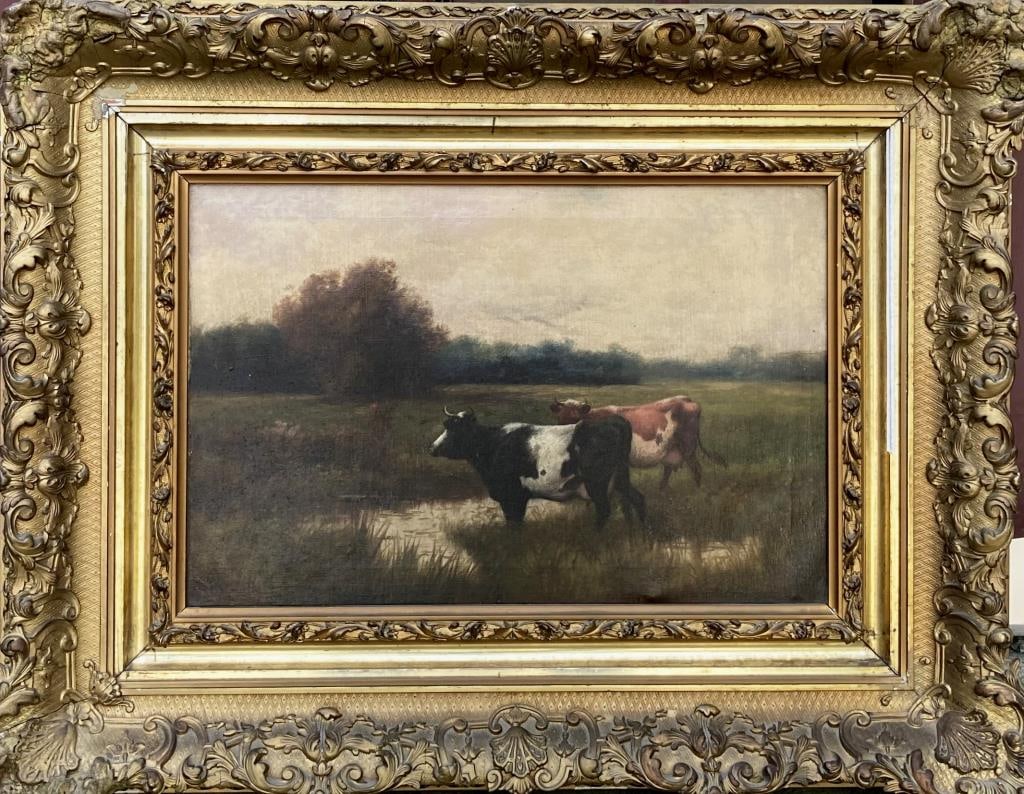 European School O/C Cows In Meadow/Stream (1 of 5)