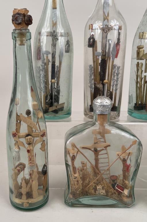 Group Eight Crucifixion Whimseys In Bottles (1 of 6)