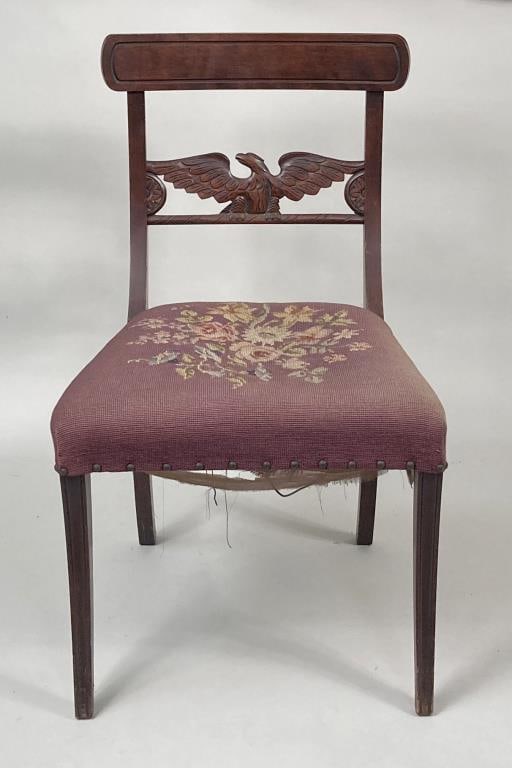 Federal Style Eagle Carved Mahogany Side Chair (1 of 5)