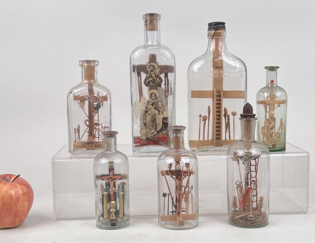 Group Seven Crucifixion Whimseys In Bottles (1 of 5)