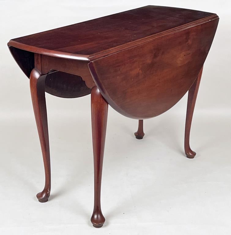 Queen Anne Mahogany Oval Drop Leaf Dining Table (1 of 6)