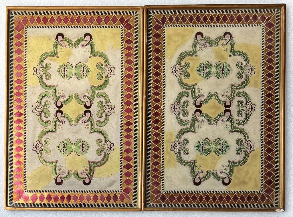Pair Robert M. Weiss Peruvian Eglomise Trays (1 of 4)