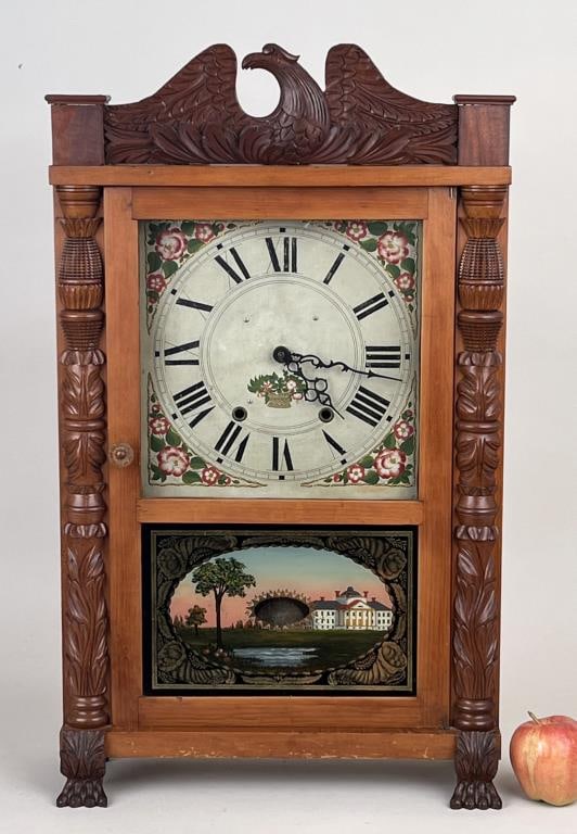 Eagle Carved Empire Mahogany Mantle Clock Case (1 of 5)