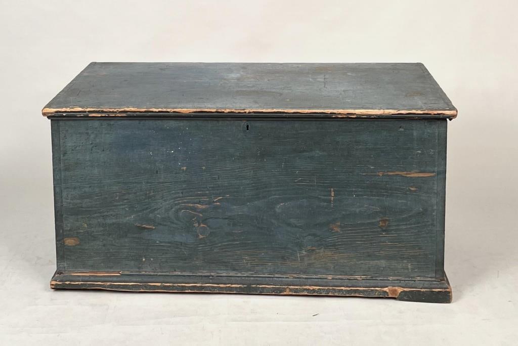 American Country Blue Painted Blanket Chest (1 of 6)