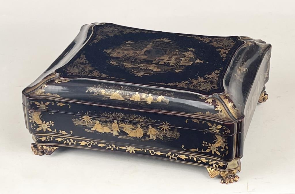 Chinoiserie Lacquer Compartmented Game Box (1 of 6)