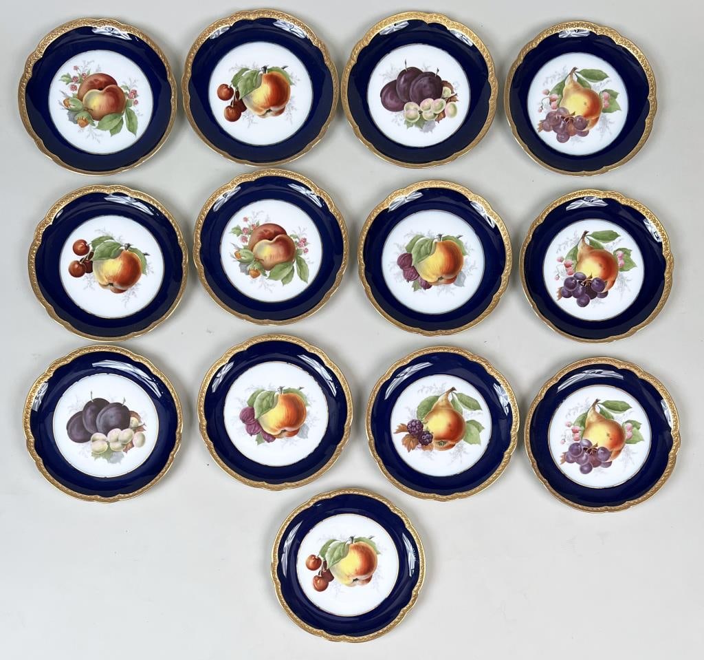 Set Thirteen Hand Painted Rosenthal Fruit Plates (1 of 3)