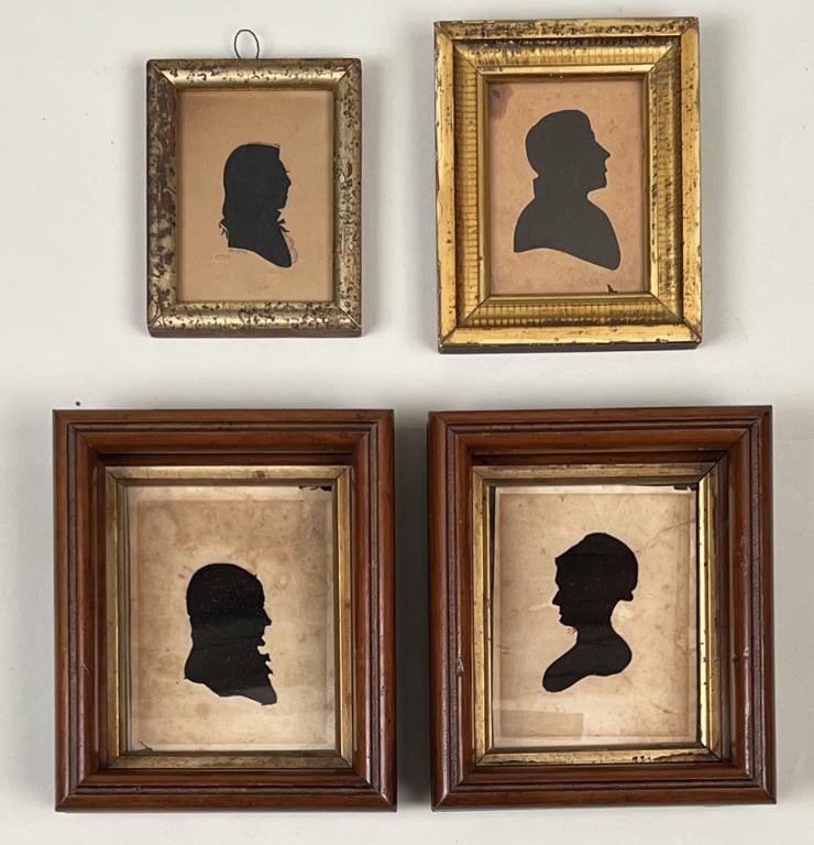 Group Four Framed Silhouettes, One Pair (1 of 6)