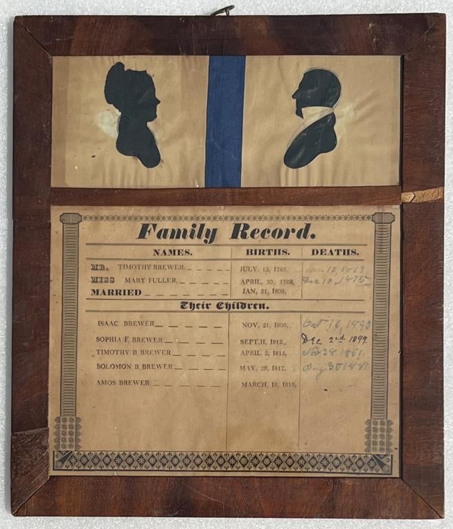 Early 19th Century Family Record Silhouettes (1 of 3)