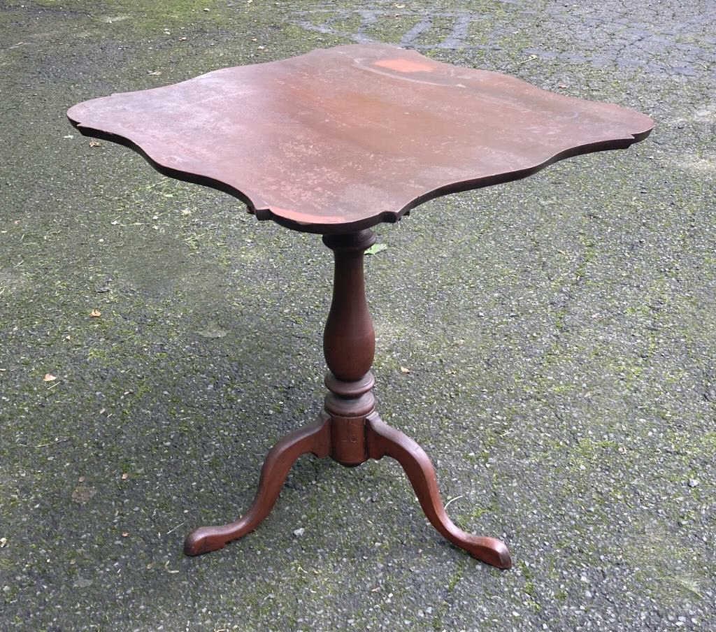 CT Cherry Serpentine Top Bird Cage Tea Table (1 of 6)