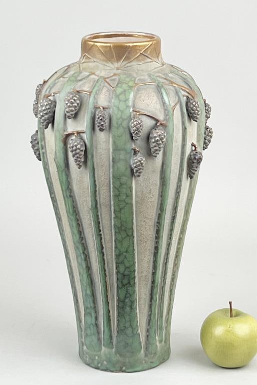 Dachsel, Monumental Teplitz Pine Tree Vase (1 of 9)