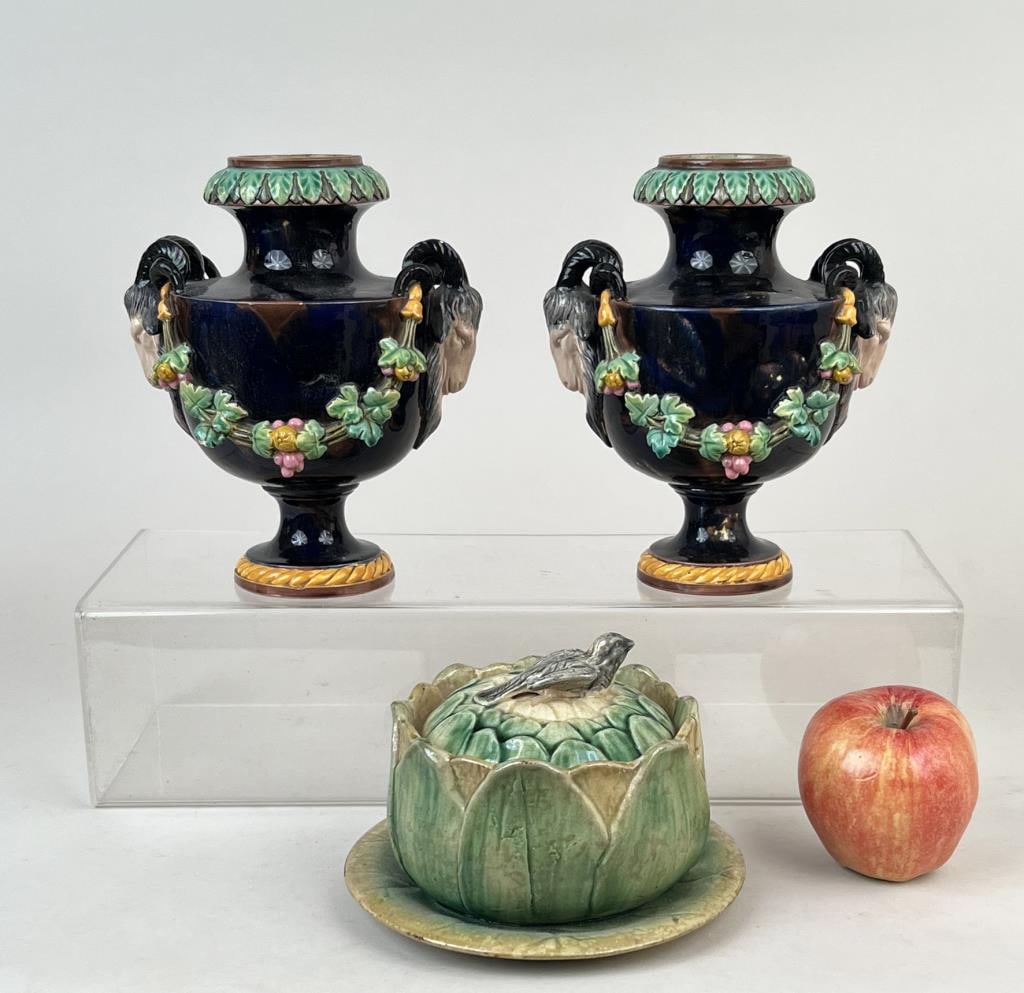 Group Three Majolica Porcelain Wares (1 of 8)
