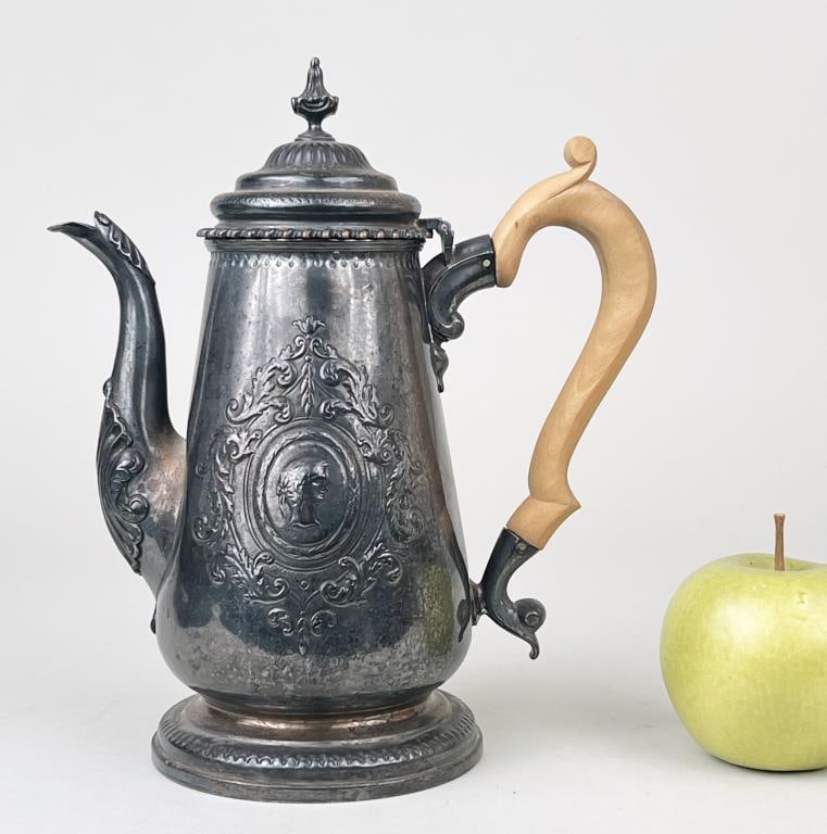English Sterling Embossed Coffee Pot (1 of 10)