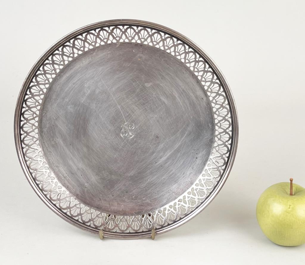 Tiffany & Co. Sterling Pierced Border Round Tray (1 of 4)