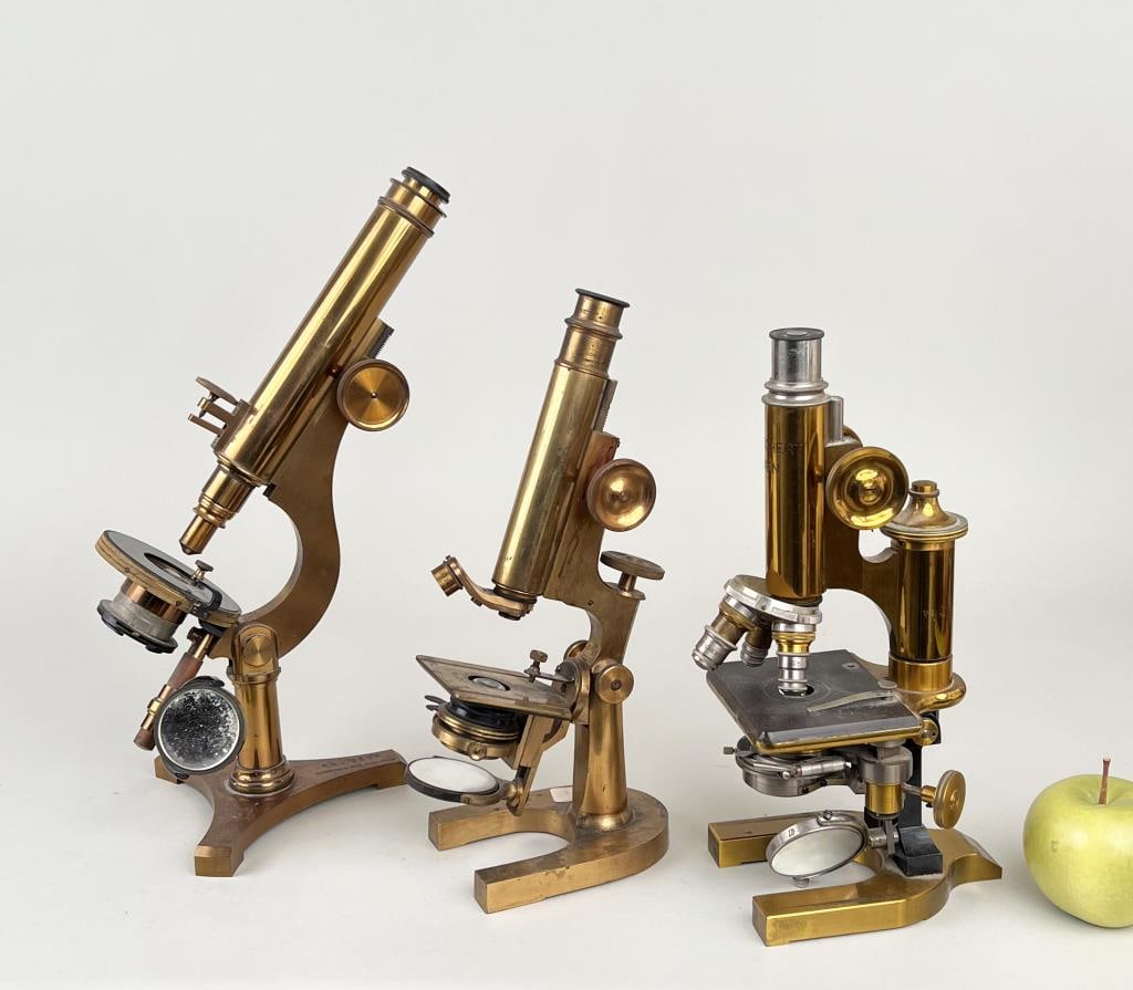 Group Three Brass Microscopes Auction