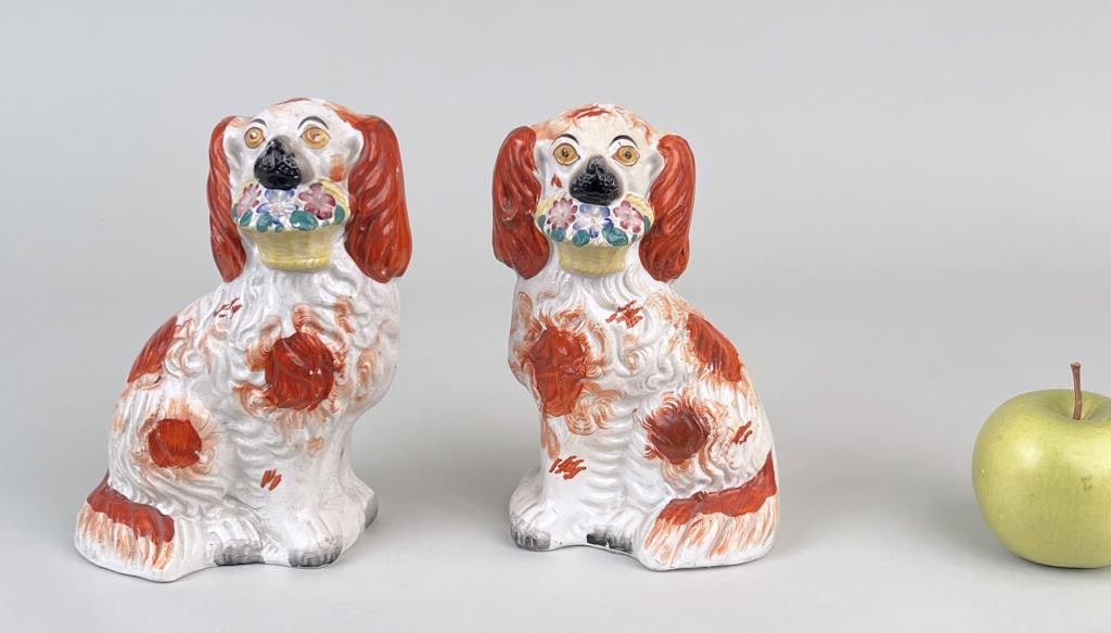 Pair Small Staffordshire King Charles Spaniel Dogs (1 of 8)
