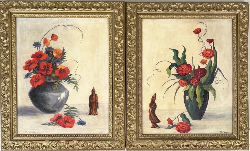 M. Johnson, Two O/C Still Life Works (1 of 4)