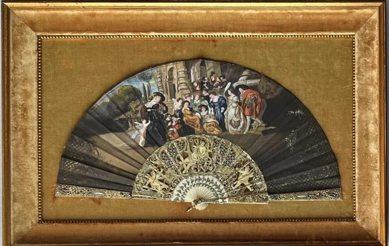 Framed Antique French Fan (1 of 7)