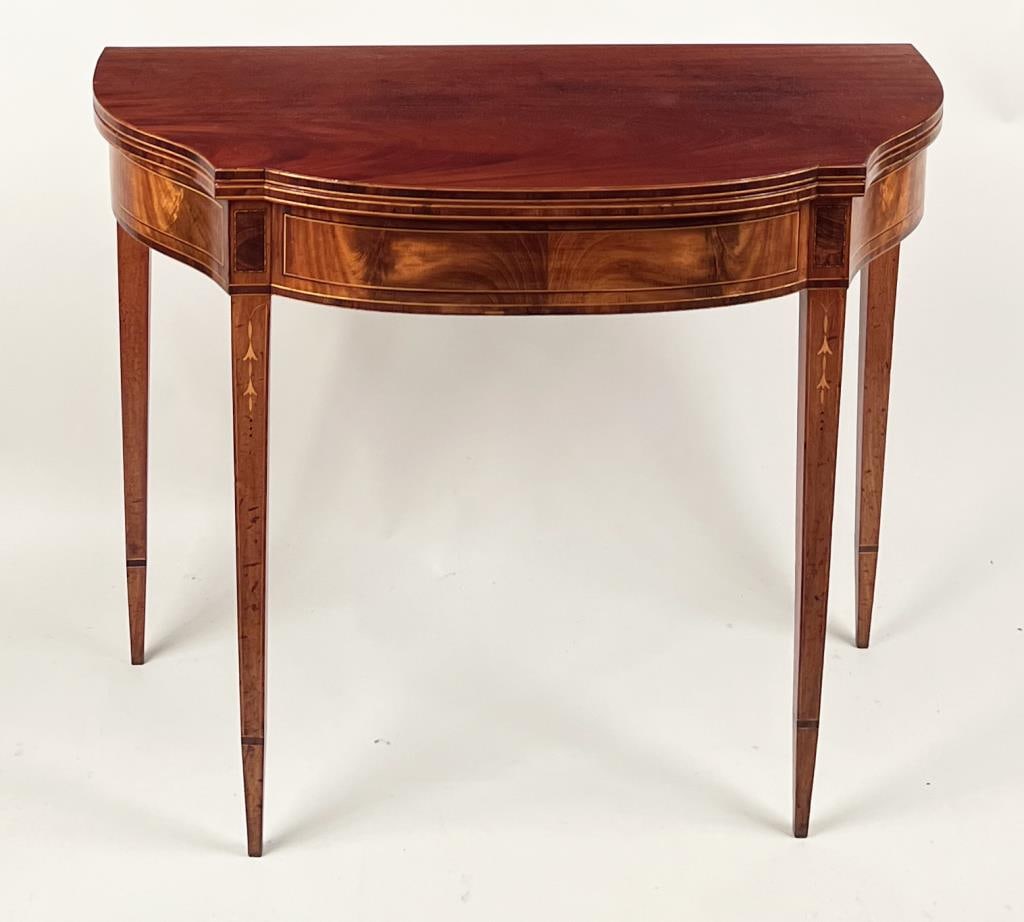 Mass. Hepplewhite Inlaid Mahogany Card Table (1 of 16)