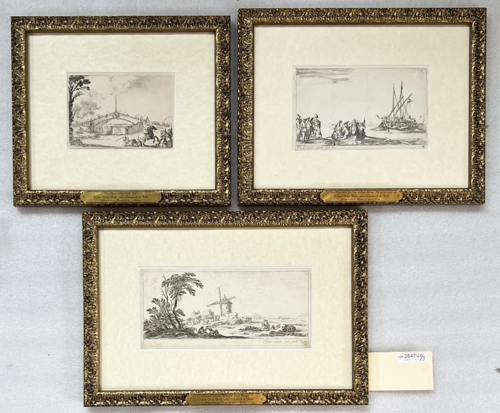 Della Bella, Three Early Continental Etchings (1 of 5)