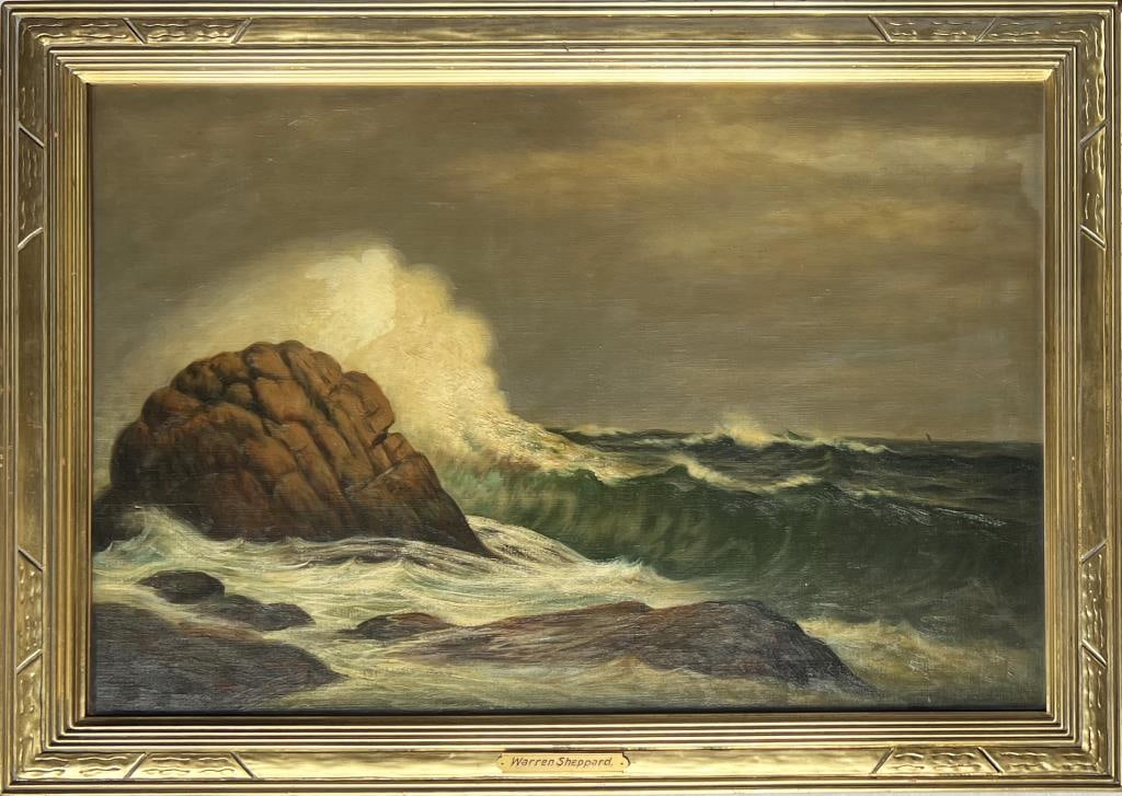 W. Sheppard, O/C Breaking Waves On Rocky Coast (1 of 5)