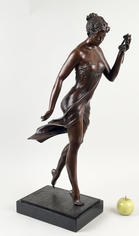 Parkes, Bronze Sculpture Of Young Girl "The Rose" (1 of 10)