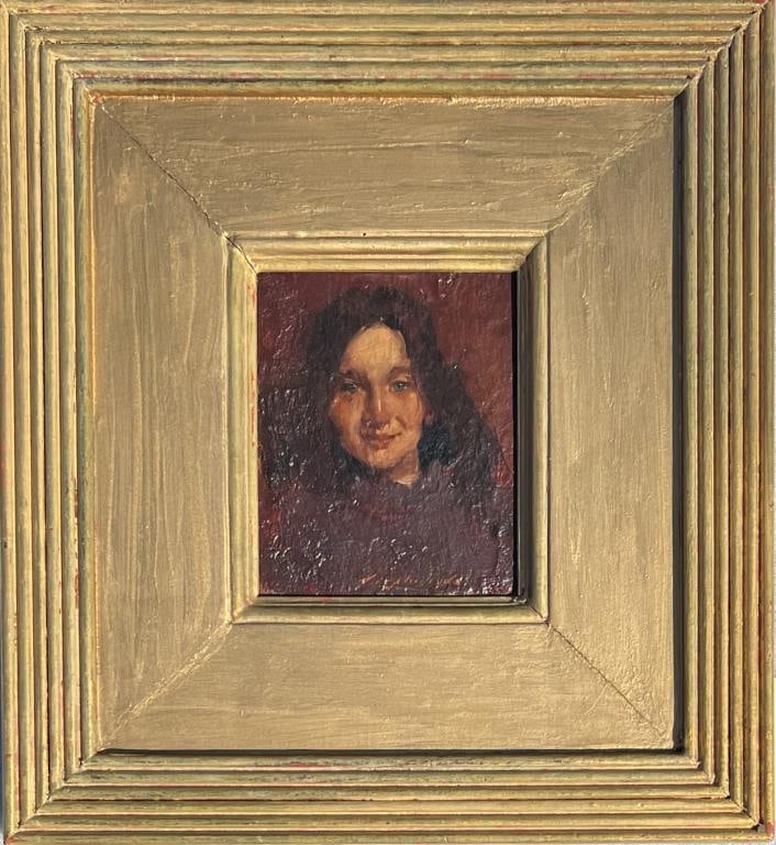 Illegibly Signed O/B Portrait of Female (1 of 4)