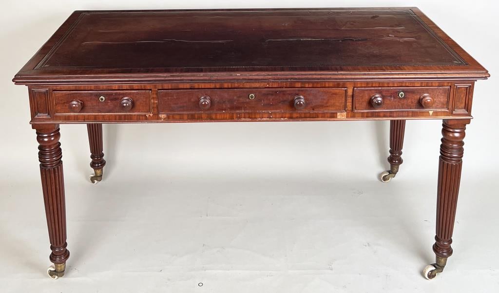 Late George III Leather Top Writing Desk (1 of 8)