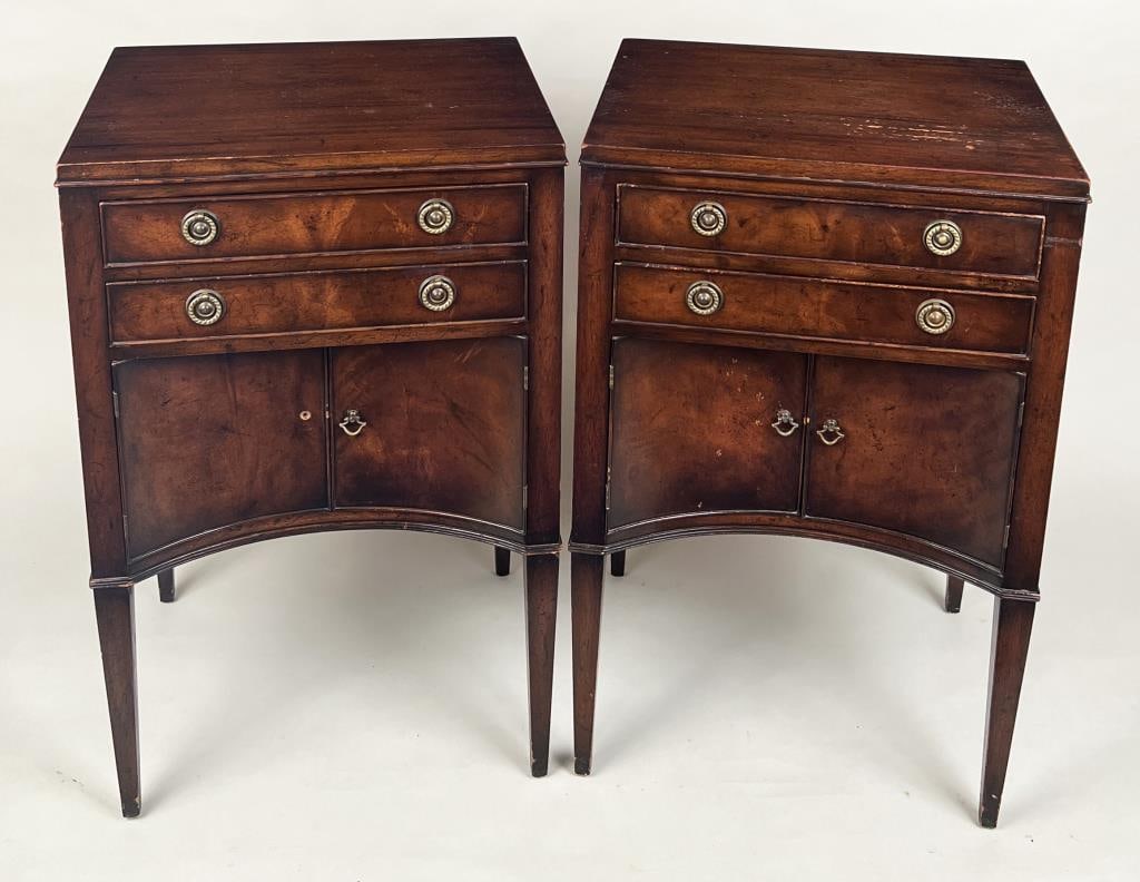 Pair George III Style Mahogany Bedside Tables (1 of 9)