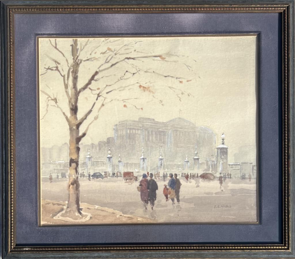Willis, W/C NY Public Library: E.E. Willis, signed lower right. Frame size: 16 3/4" high, 16 3/8" wide. Matting with fading. Not examined out of frame.