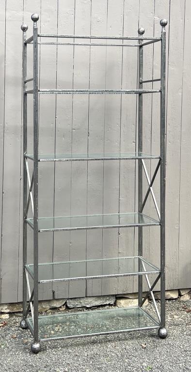 Modernist MCM Brushed Metal Etagere (1 of 8)